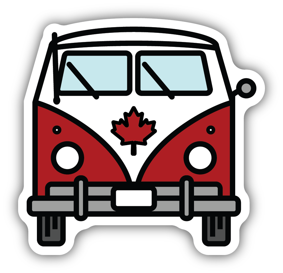 VW Bus with Maple Leaf Sticker