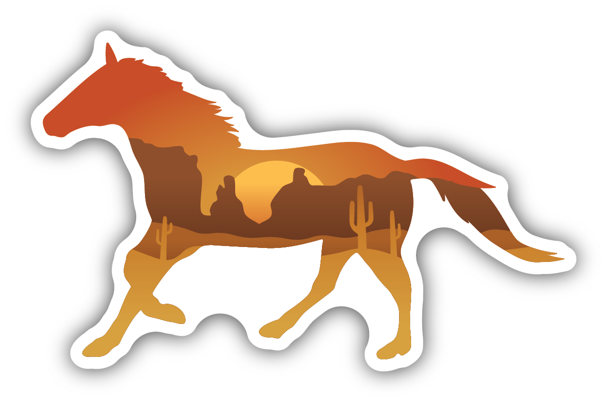 Desert Scene Horse Sticker