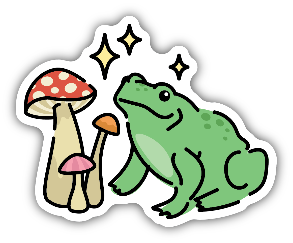 Mushroom Frog Sticker