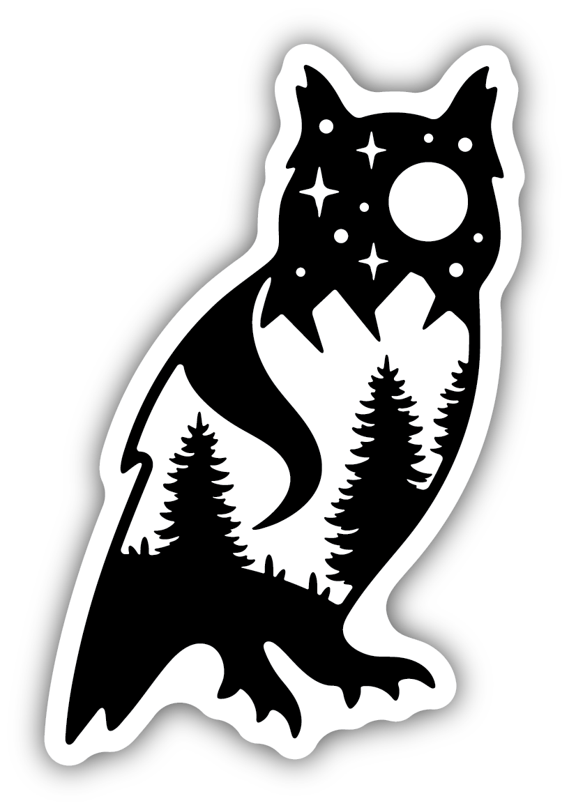 Owl Scene Sticker