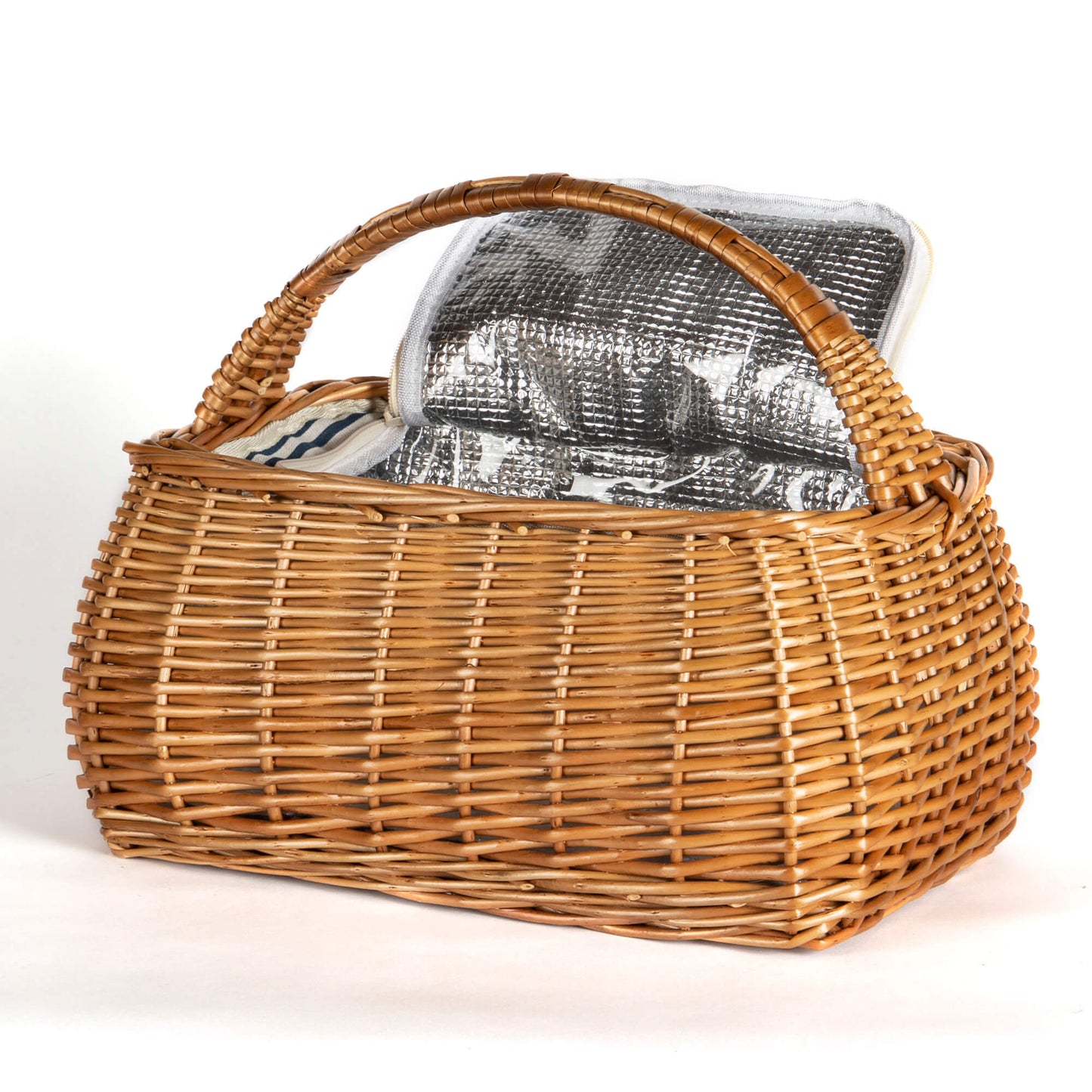 Rectangular Willow Picnic Basket- Cooler Lining