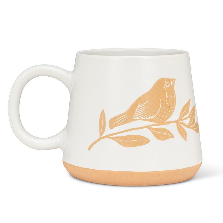 Oversized Mug with Bird & Branch