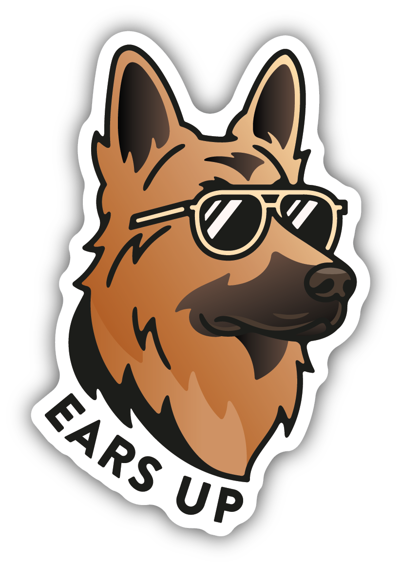 Ears Up - German Shepherd Sticker