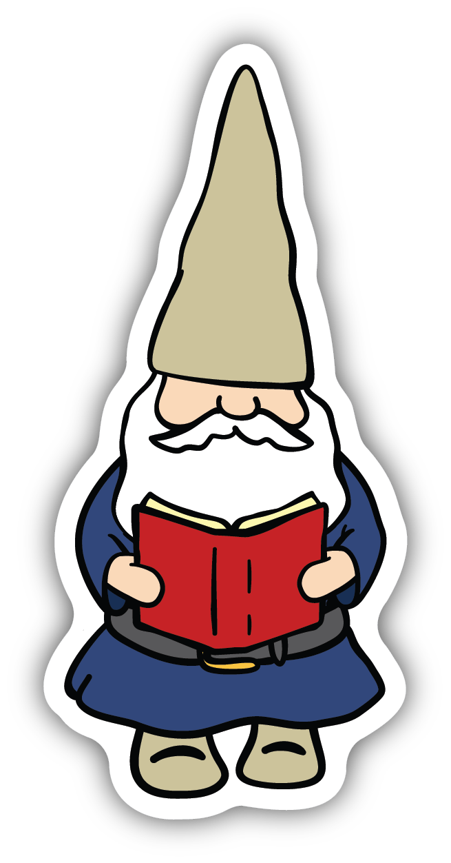 Reading Gnome Sticker