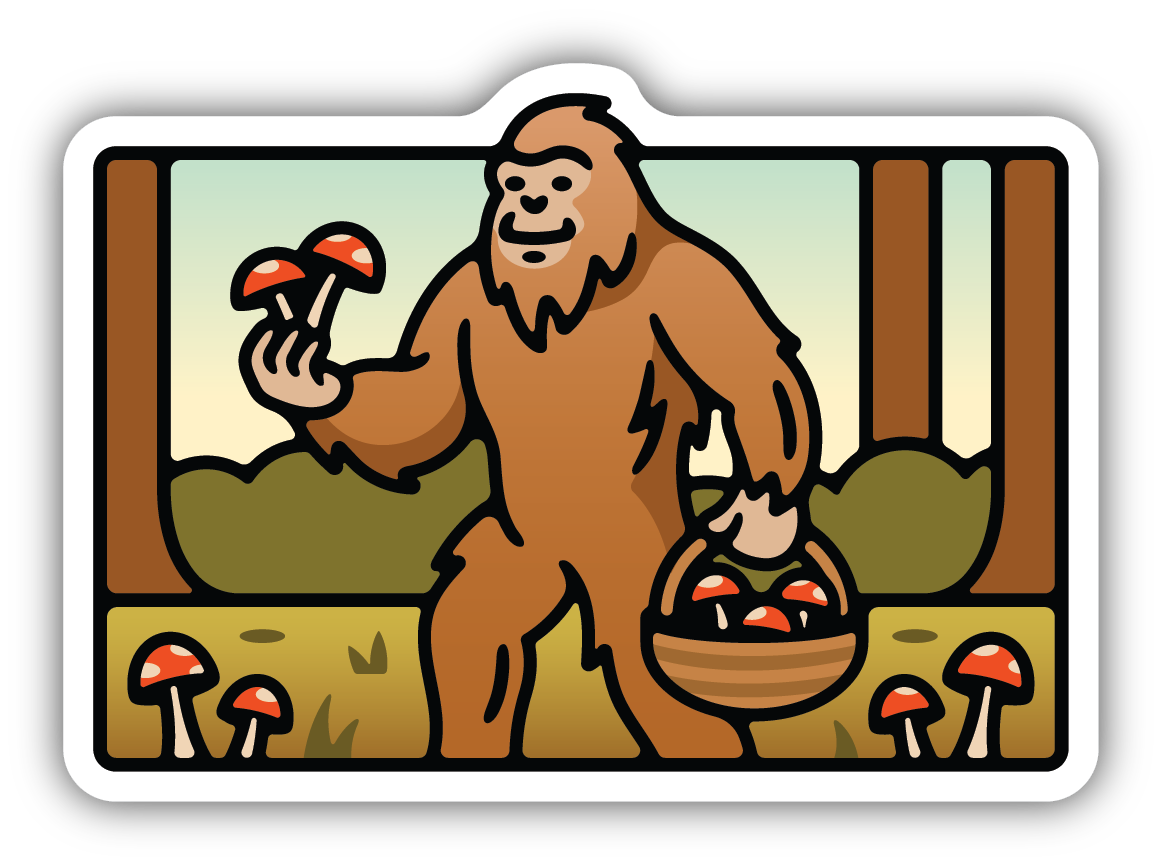 Mushroom Sasquatch Sticker