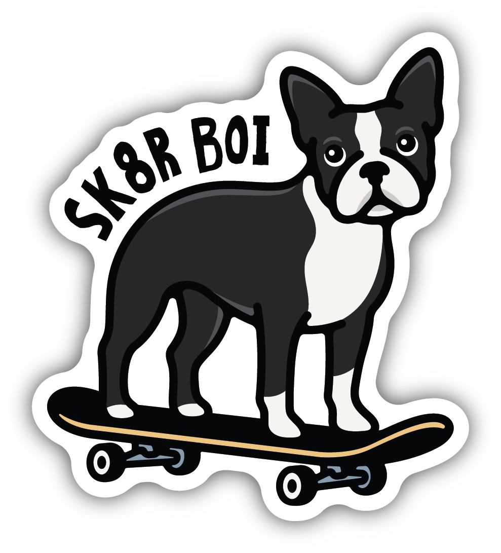 Sk8r Boi Boston On Skateboard Sticker