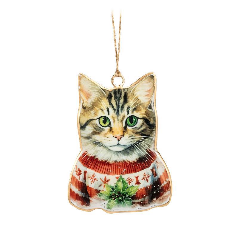 Holiday Tabby Cat Ornament