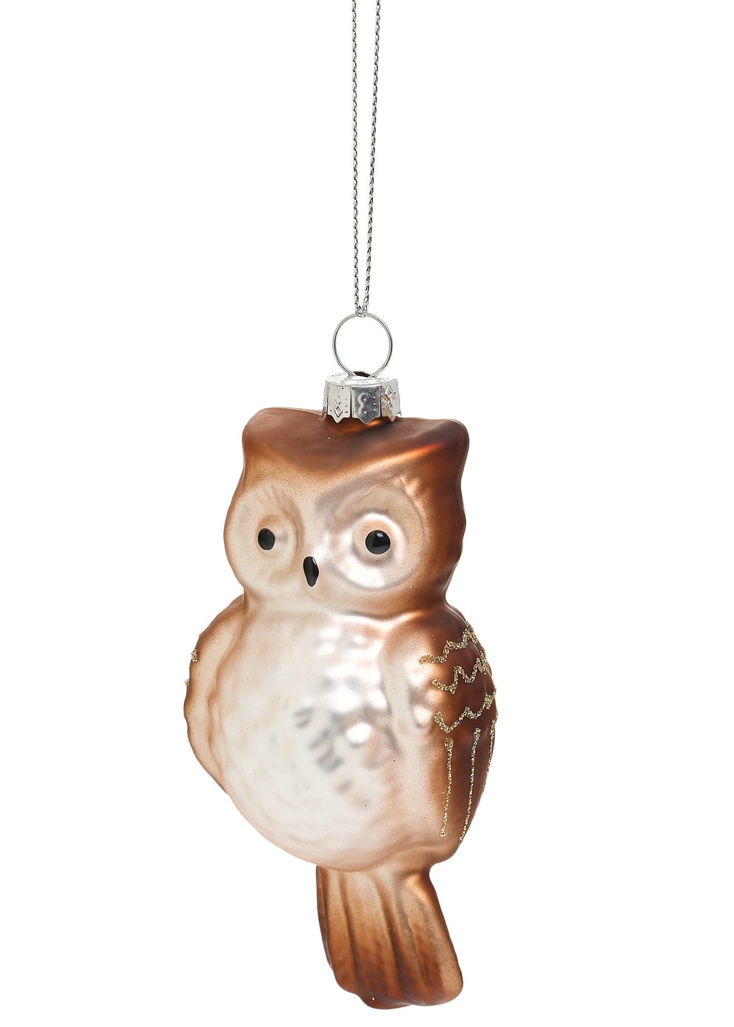 Brown Glass Owl Ornament