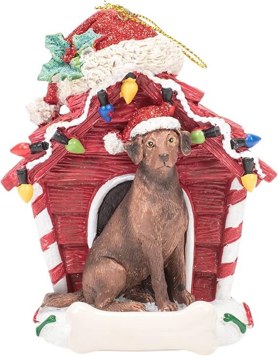 4" Chocolate Lab Holiday Ornament