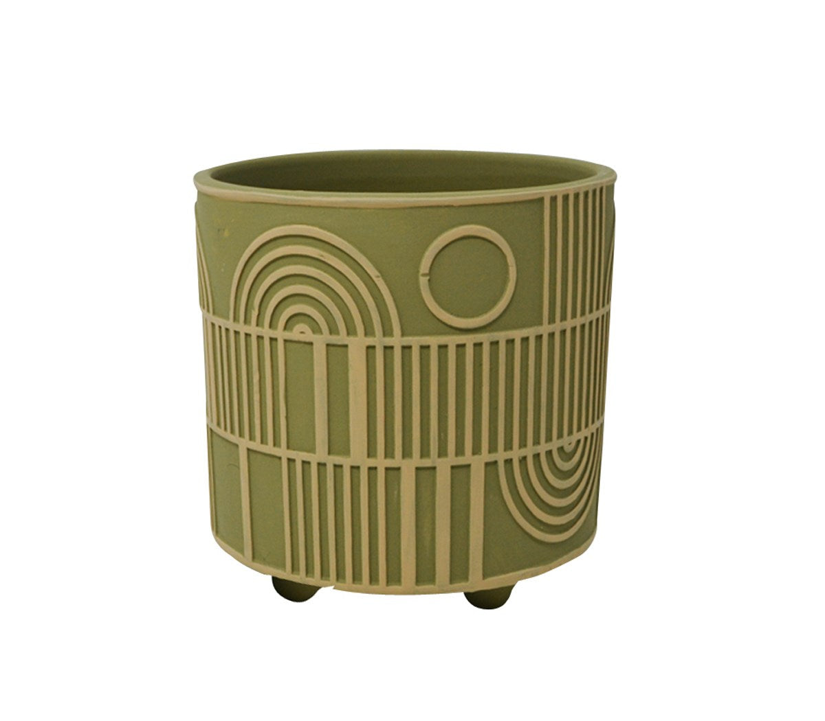 Geo Patterns Green Pot