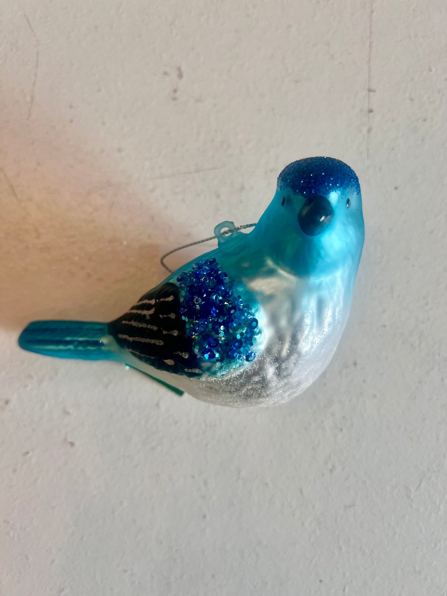 Glass Bluebird Ornament
