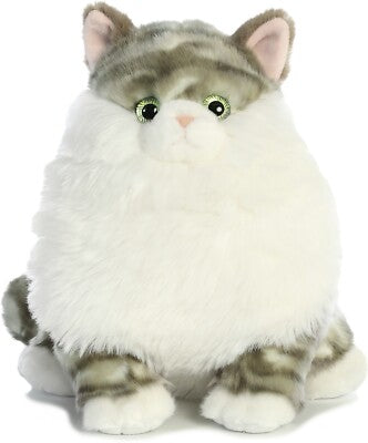 9.5" Grey Tabby Fat Cat
