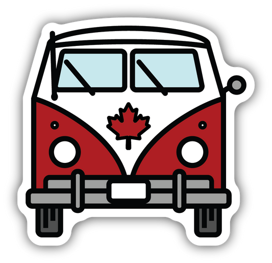 VW Bus with Maple Leaf Sticker