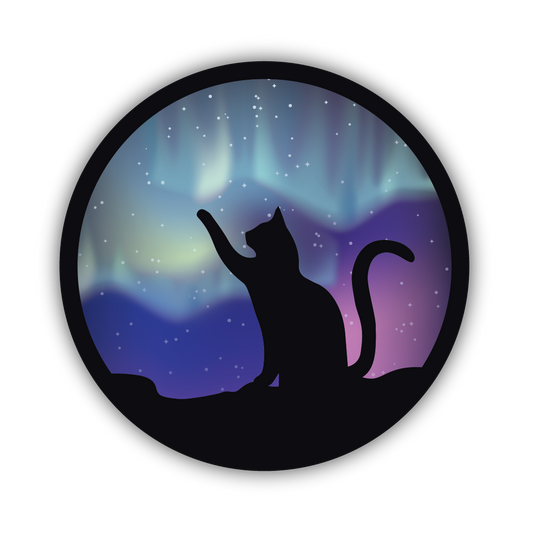 Northern Lights Cat Sticker