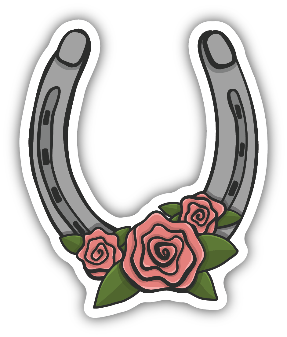 Floral Horseshoe Sticker
