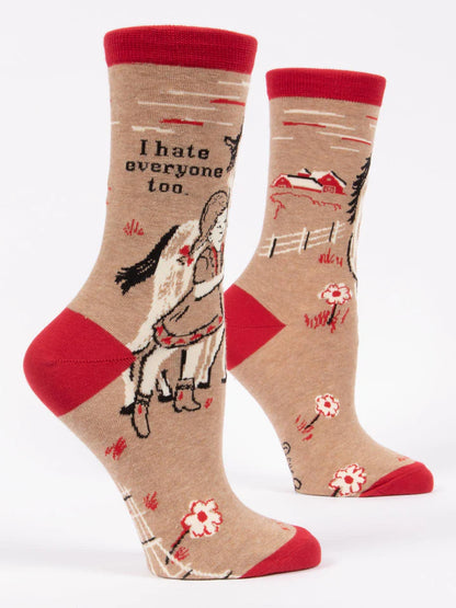 Horse - Women's I Hate Everyone Too Socks -