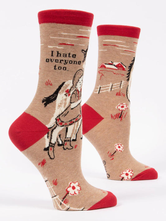 Horse - Women's I Hate Everyone Too Socks -