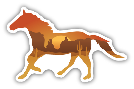 Desert Scene Horse Sticker