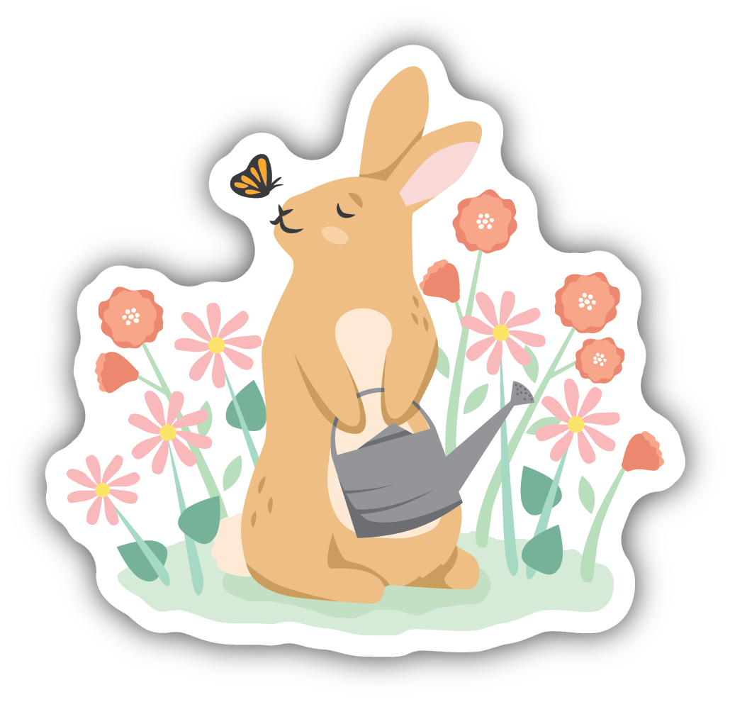 Garden Bunny Sticker