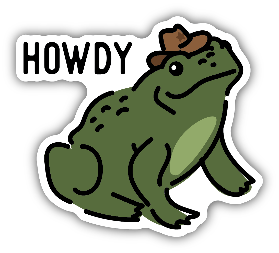 Howdy Frog Cowboy Sticker
