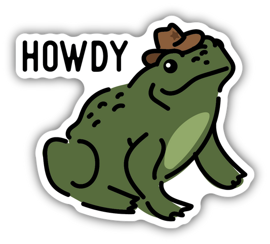 Howdy Frog Cowboy Sticker