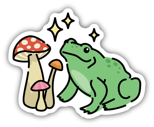 Mushroom Frog Sticker