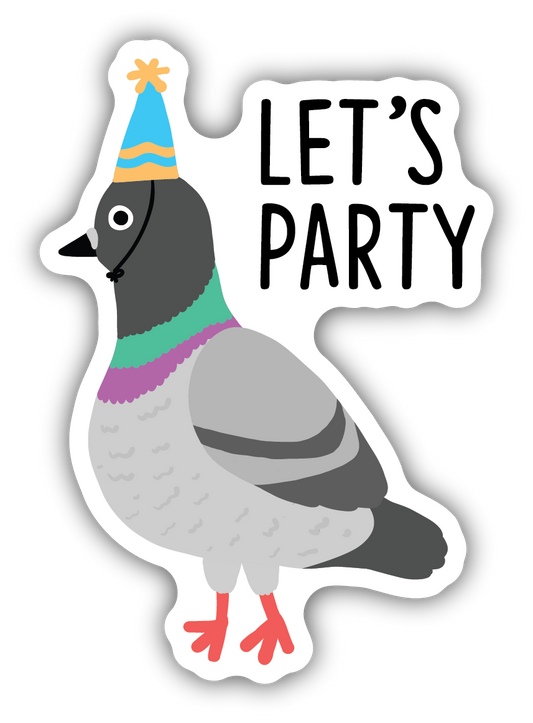 Let's Party- Pigeon Sticker