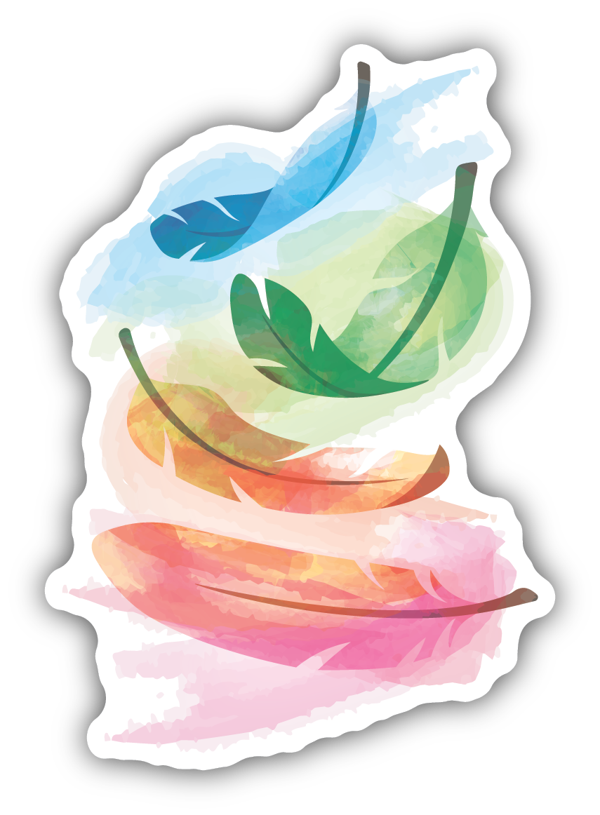 Rainbow Feathers Sticker