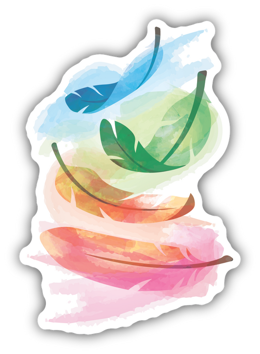 Rainbow Feathers Sticker