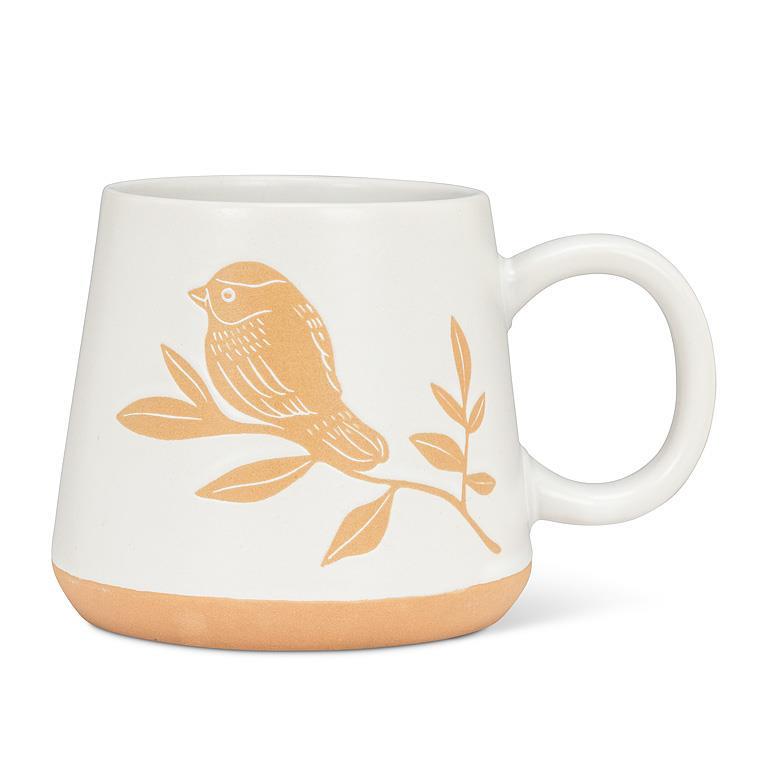 Oversized Mug with Bird & Branch