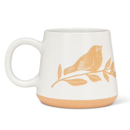 Oversized Mug with Bird & Branch