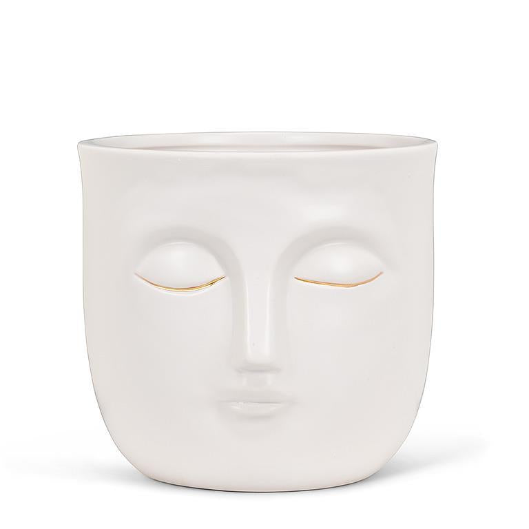 Large Sleeping Face Planter - White