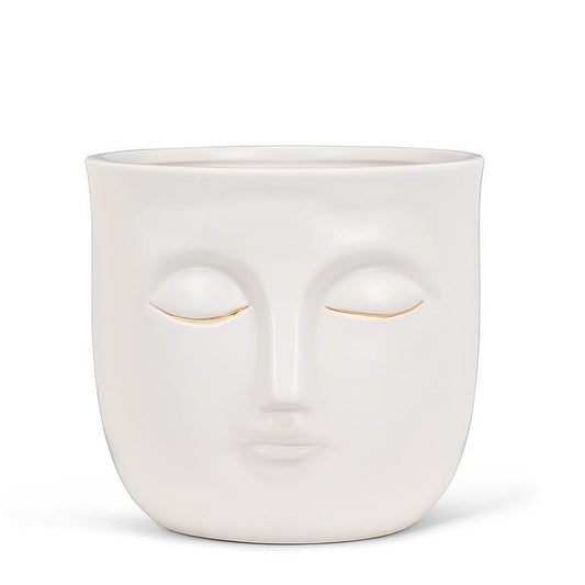 Large Sleeping Face Planter - White
