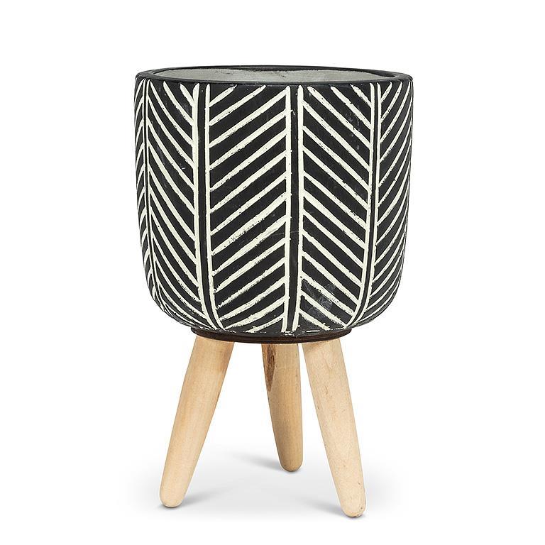 Large Herringbone Tripod Planter