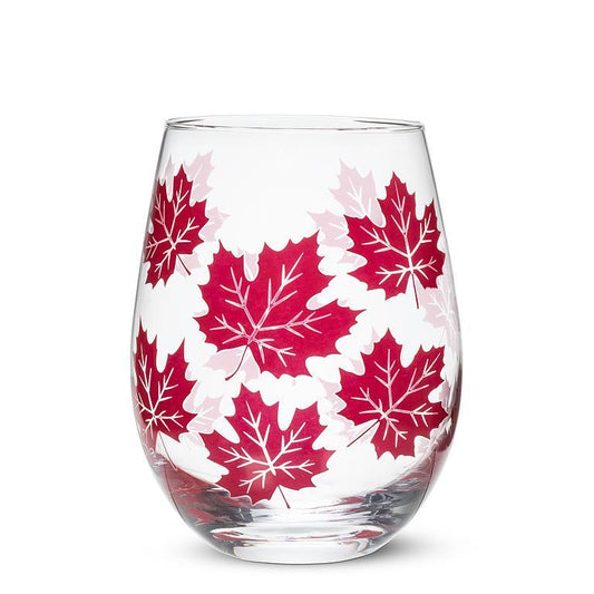 Maple Leaf Stemless Wine Glass