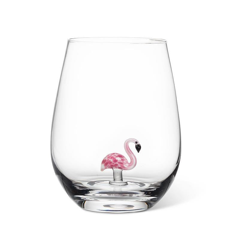Flamingo Icon Stemless Wine Glass