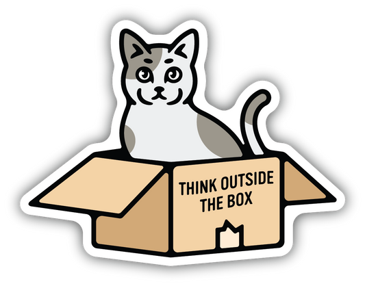 Think Outside The Box - Cat Sticker