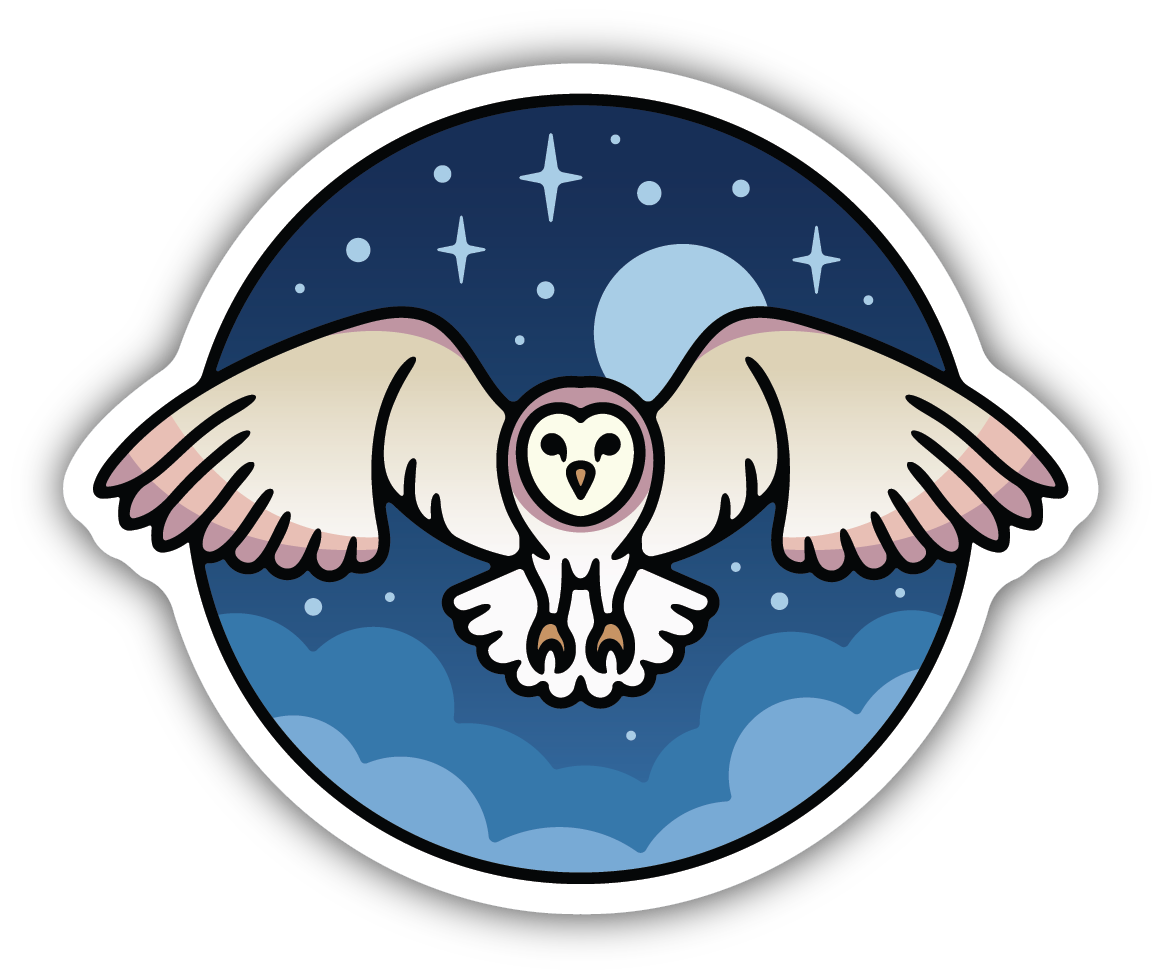 Barn Owl Flying Sticker