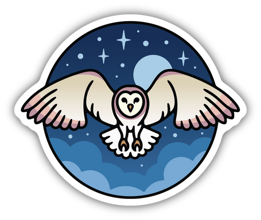 Barn Owl Flying Sticker
