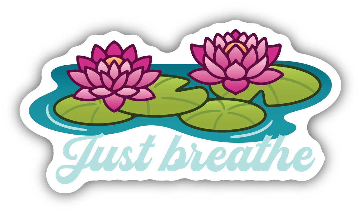 Just Breathe Lotus Flower Sticker
