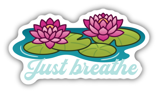 Just Breathe Lotus Flower Sticker