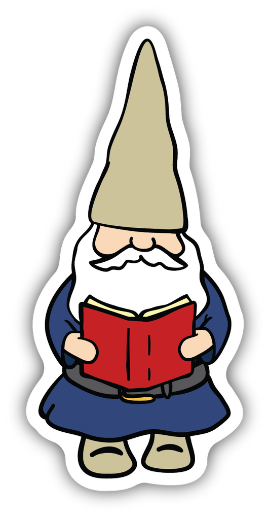 Reading Gnome Sticker