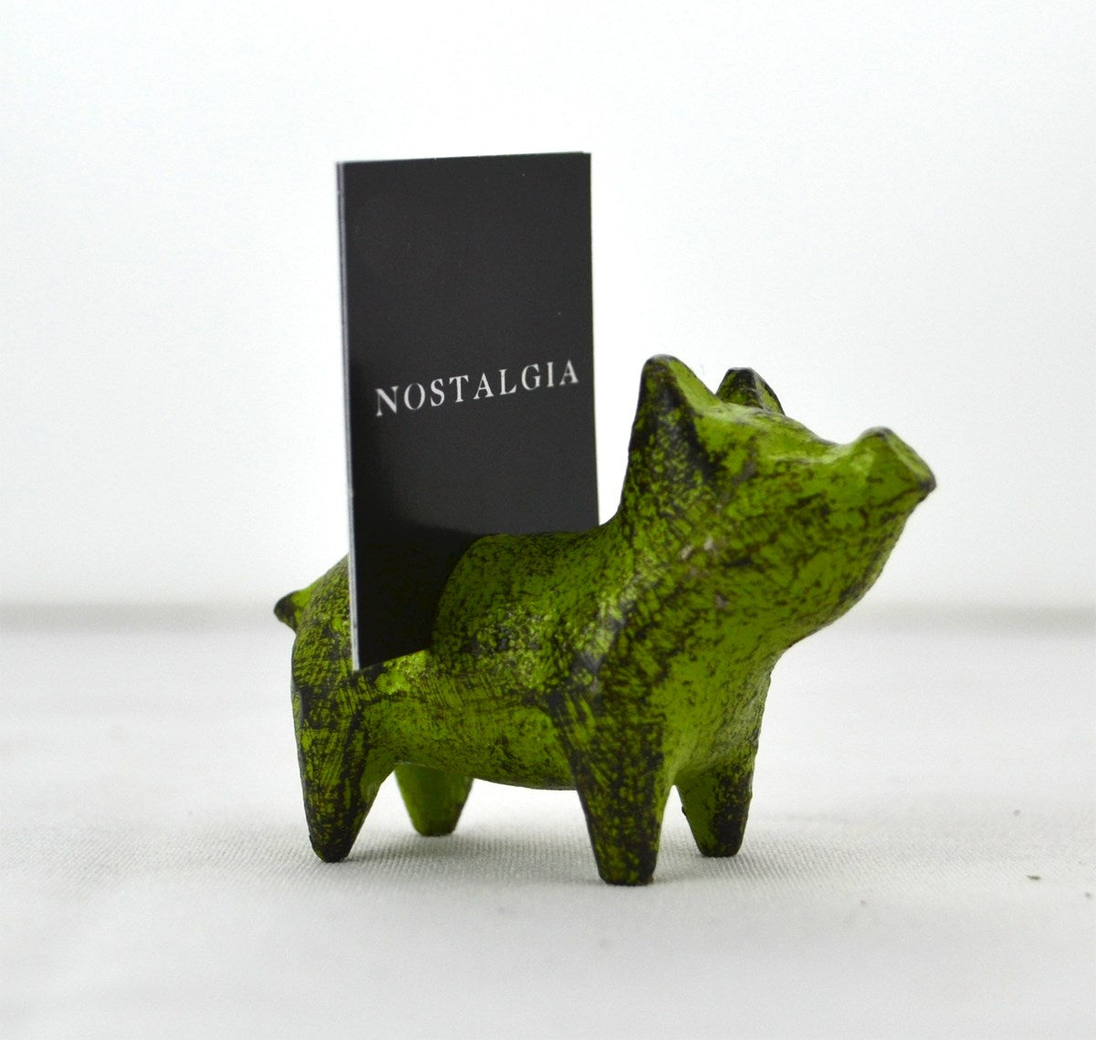 Green Pig Card Holder