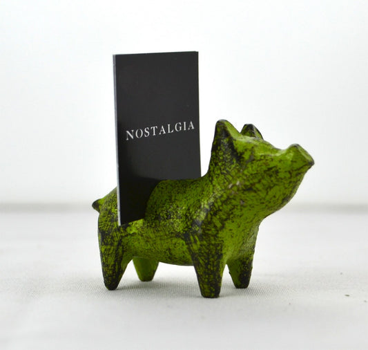 Green Pig Card Holder
