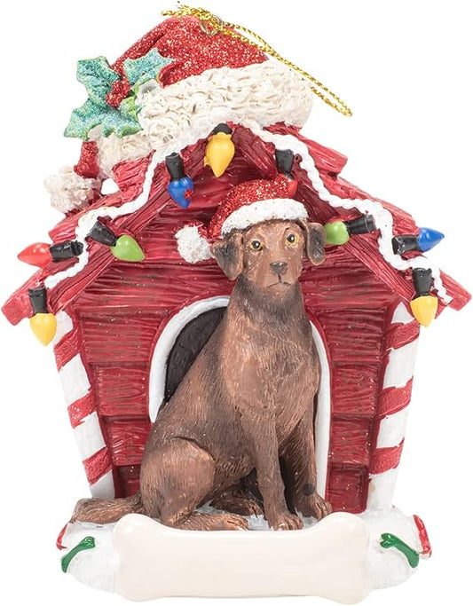 4" Chocolate Lab Holiday Ornament