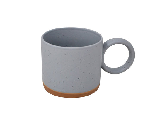 Round Handle Blue Mug