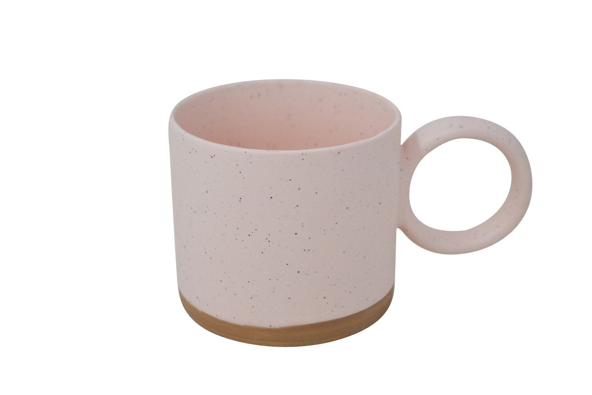 Round Handle Pink Mug