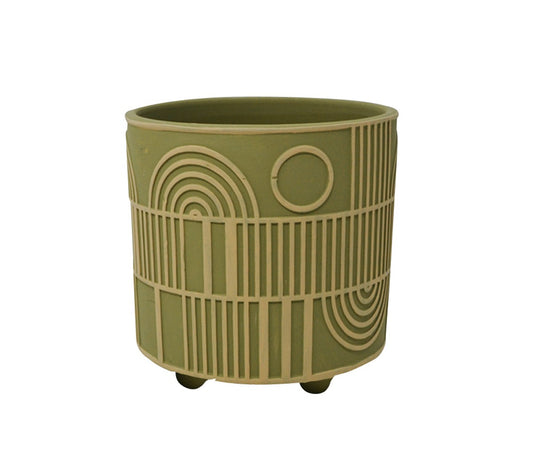 Geo Patterns Green Pot