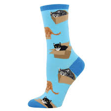 Cat in Box - Women's Cotton Socks