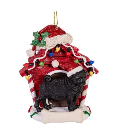 4" Pug Holiday Ornament